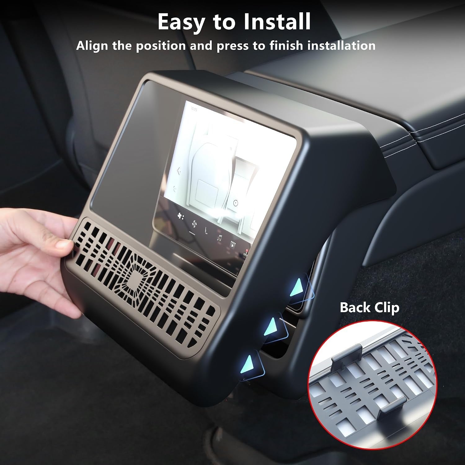 Tesla Model Y Juniper / Model 3 Highland Rear AC Vent Cover & 8-inch Screen Protector – All-in-One Interior Protection Kit (2024–2026)