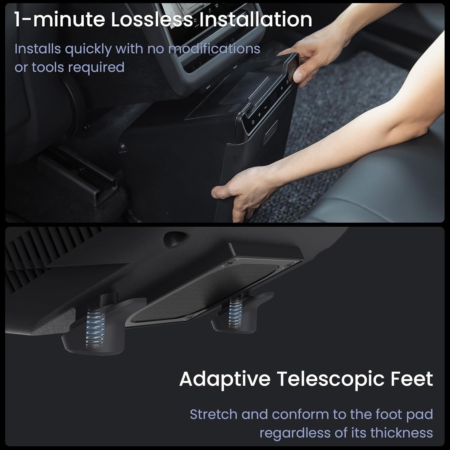 Car Refrigerator for Tesla Model Y Juniper, Rear Center Console Fridge for Model Y 2026~2025, Cooler & Warmer, Portable Freezer for Camping Commuting Sports & Traveling
