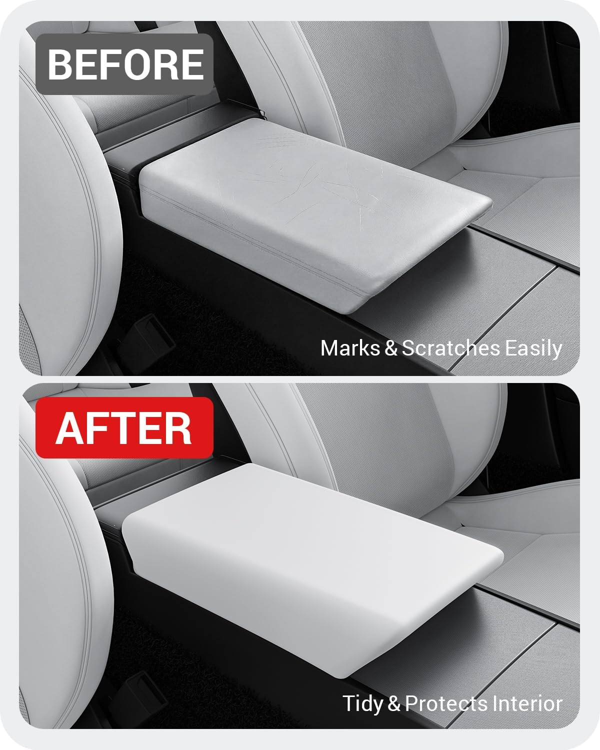 Tesla Alcantara Interior Protection Kit | Armrest Cover & Rear Air Vent Cover for Model Y Juniper (2025–2026) & Model 3 Highland (2024–2026)