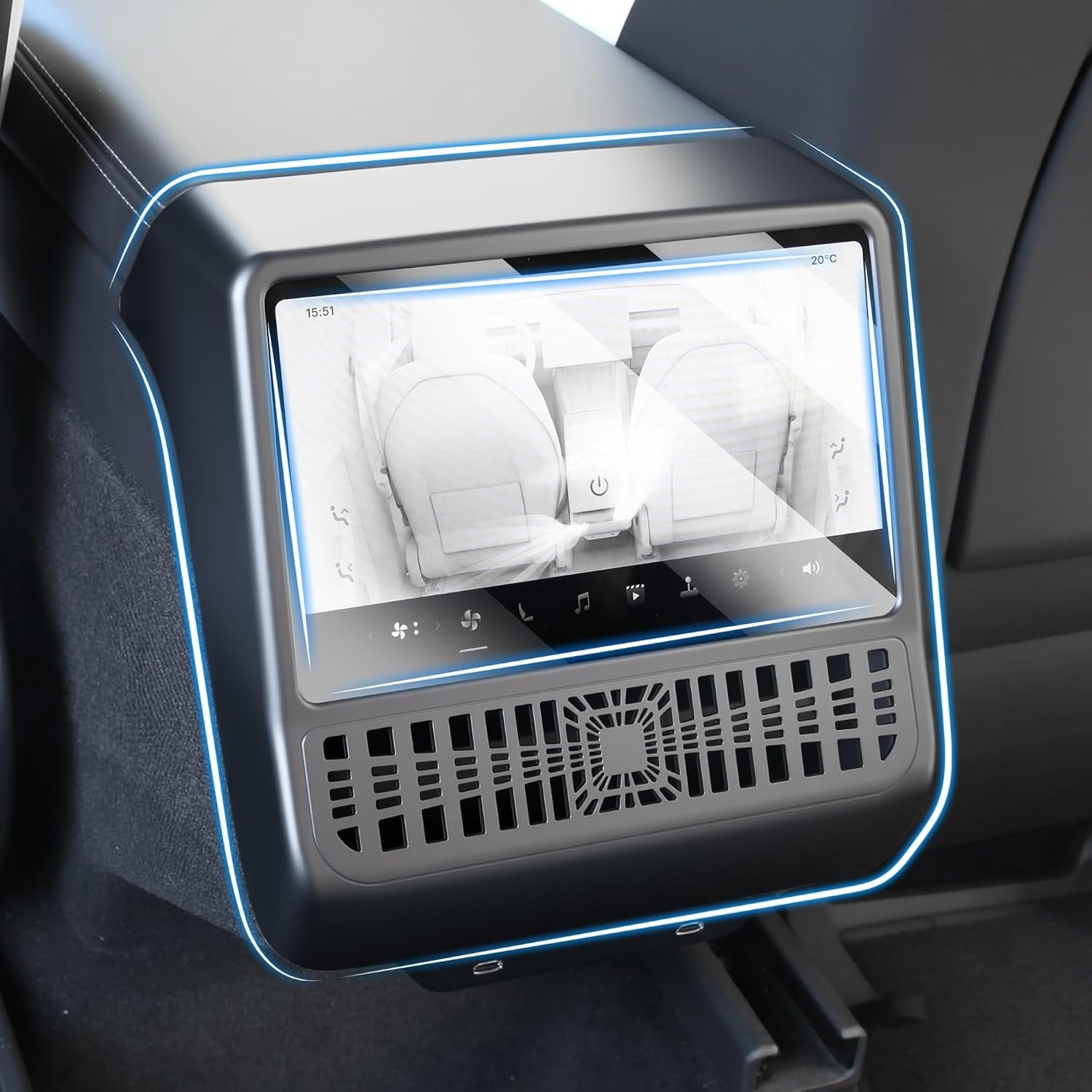 Tesla Model Y Juniper / Model 3 Highland Rear AC Vent Cover & 8-inch Screen Protector – All-in-One Interior Protection Kit (2024–2026)