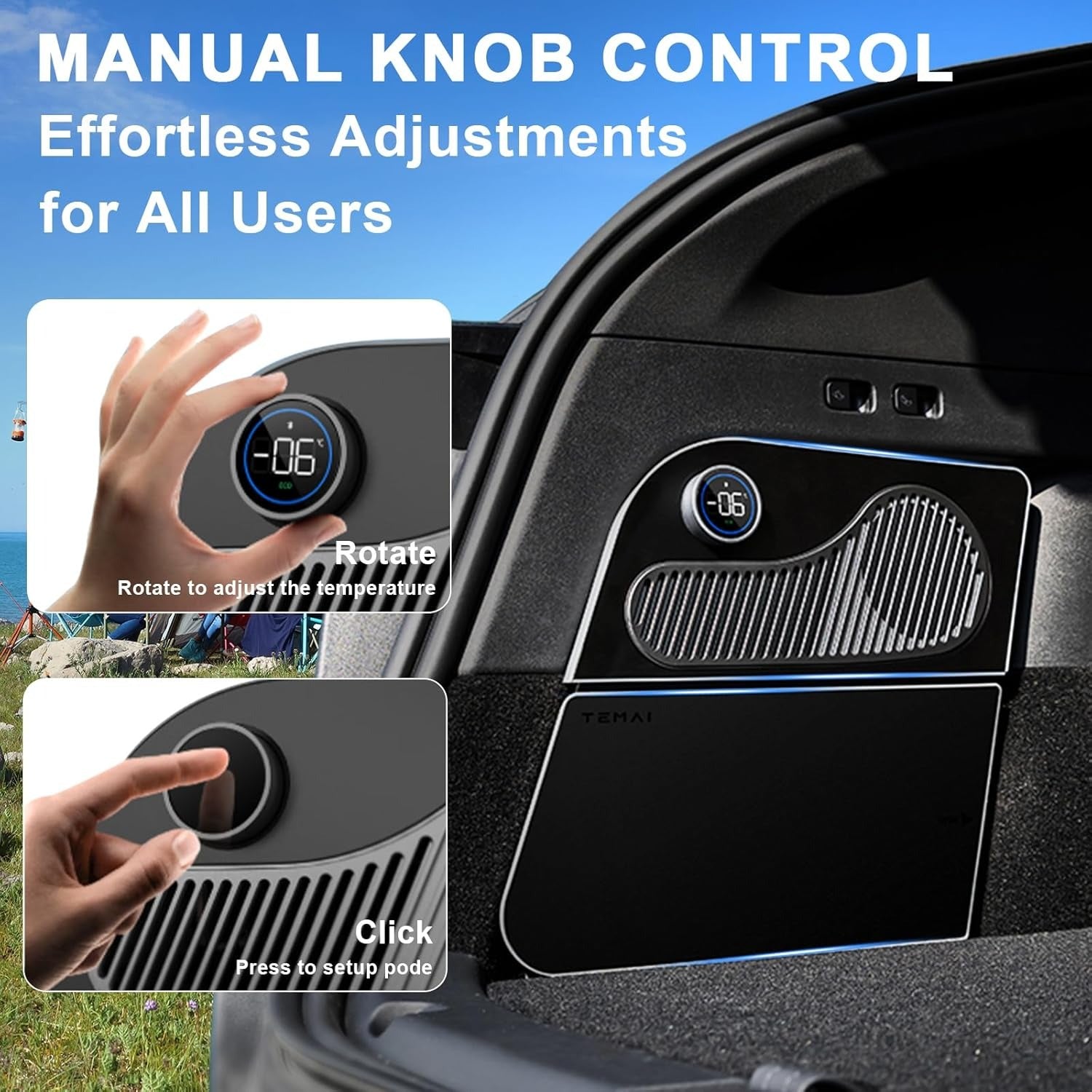 Car Refrigerator for Tesla Model Y 21-24, Model Y Junpier 2025+ 16L/17L Capacity Trunk Car Fridge, -6°C Cooling, Portable Freezer Cooler for Camping, Outdoor Driving