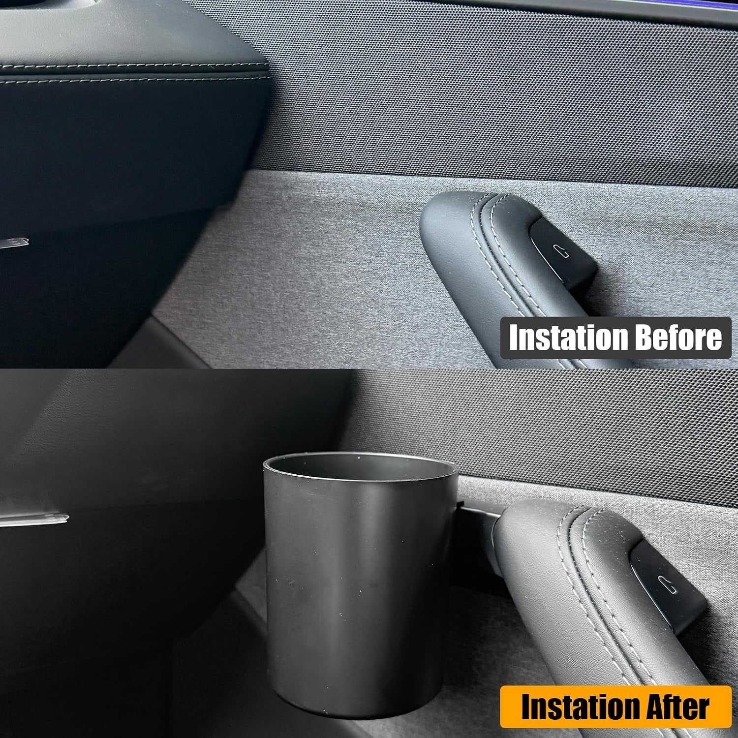 Tesla Door Handle Cup Holder Set for Model Y (2022–2026) & Model 3 (2022–2026) | OEM Fit | Premium ABS | Easy Install