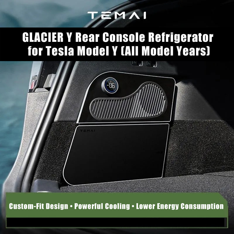 Car Refrigerator for Tesla Model Y 21-24, Model Y Junpier 2025+ 16L/17L Capacity Trunk Car Fridge, -6°C Cooling, Portable Freezer Cooler for Camping, Outdoor Driving
