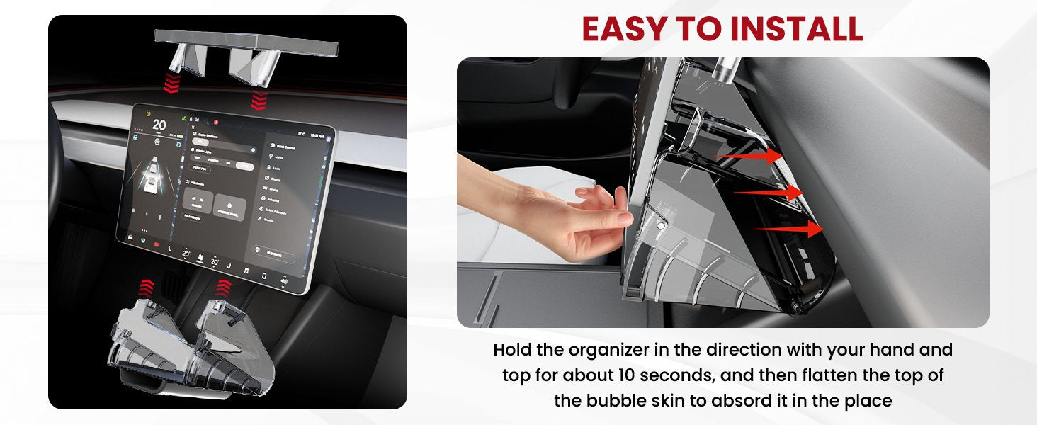 Under Screen Hidden Storage Organizer – Tesla Model Y Juniper & Model 3 Highland