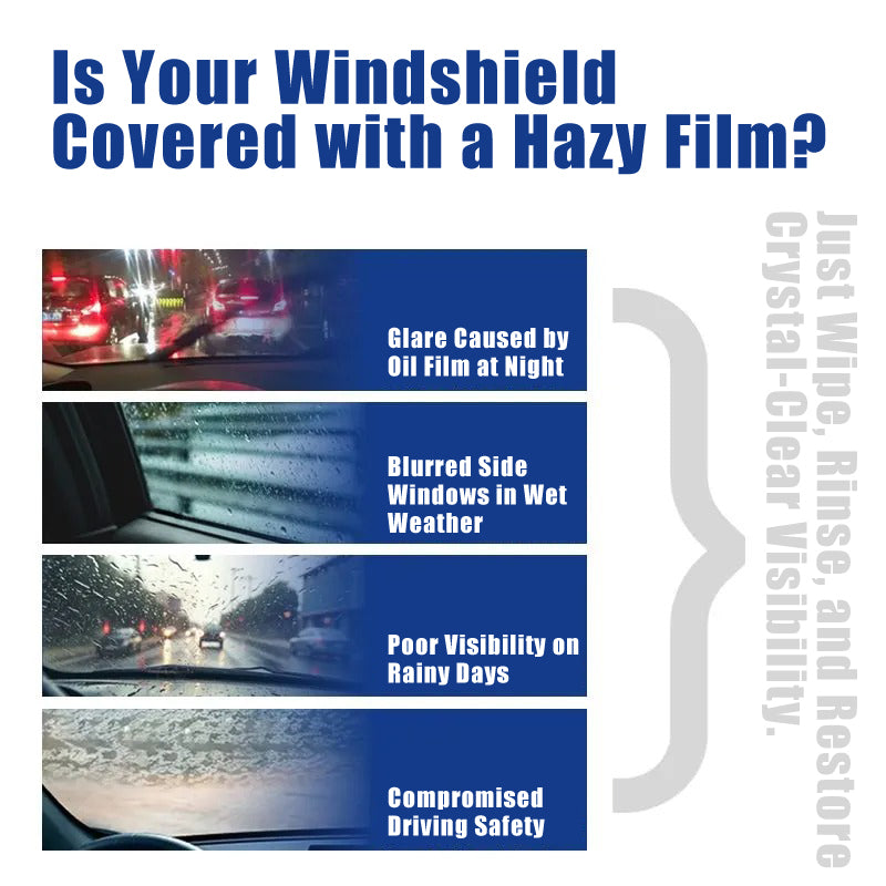 Car Windshield Oil Film Cleaning Wet Wipes Kit with Disposable Gloves