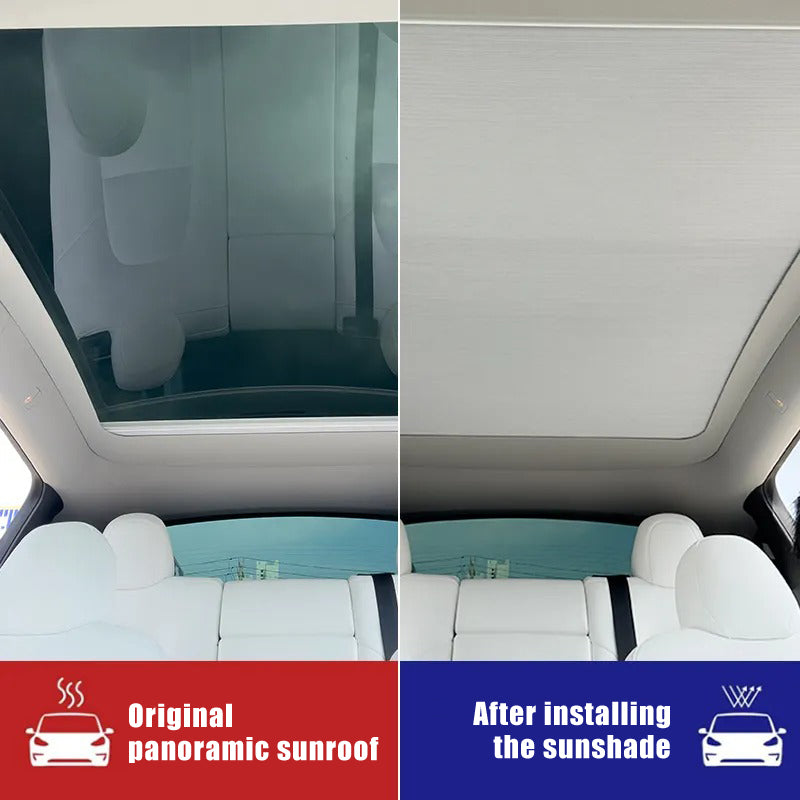 Tesla Model Y Retractable Slim Sunroof Sunshade ā Upgraded Sliding Frame Version (Fits New & Old Model Y)