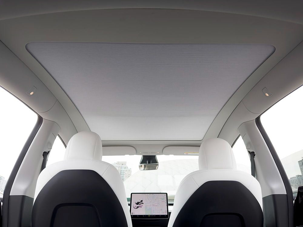 Tesla Model Y Retractable Slim Sunroof Sunshade ā Upgraded Sliding Frame Version (Fits New & Old Model Y)