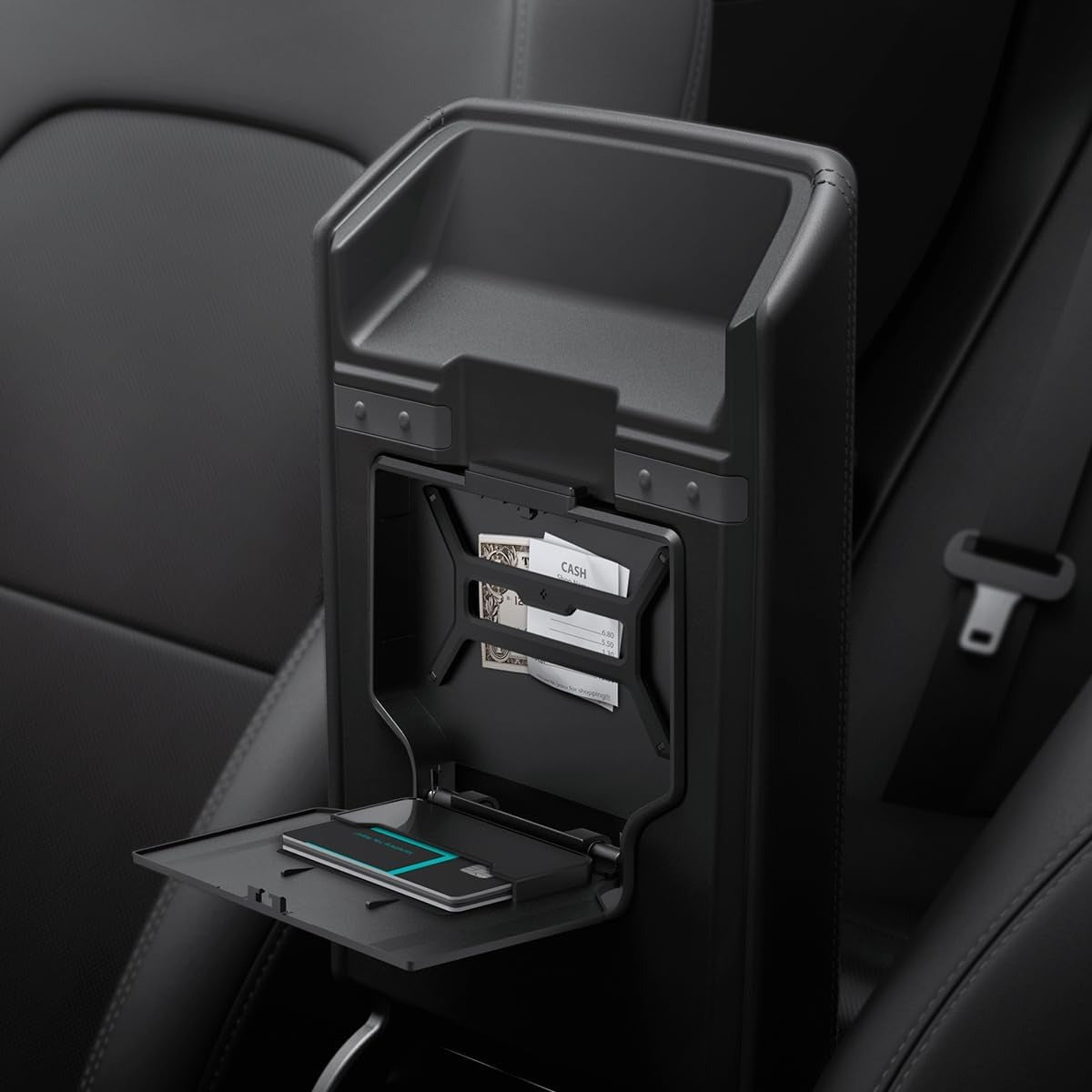 Tesla One-Touch Hidden Storage Box for Model Y Juniper (2025–2026) & Model 3 Highland (2024–2026)