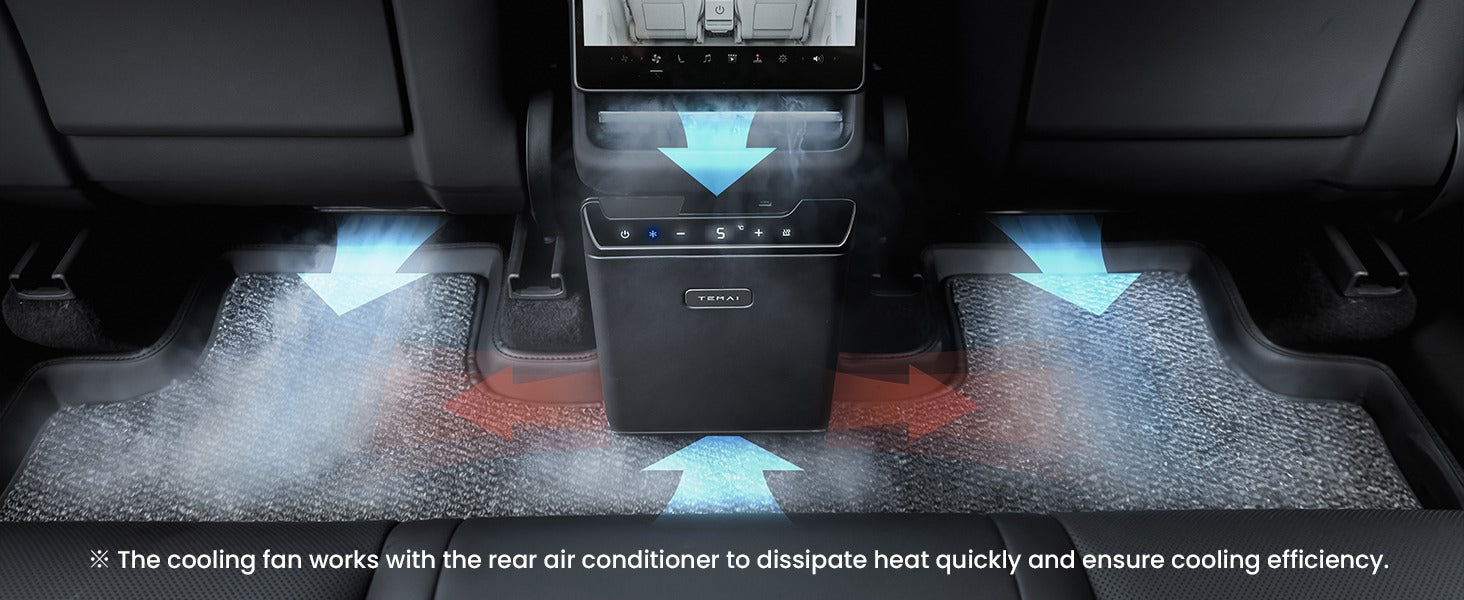 Car Refrigerator for Tesla Model Y Juniper, Rear Center Console Fridge for Model Y 2026~2025, Cooler & Warmer, Portable Freezer for Camping Commuting Sports & Traveling