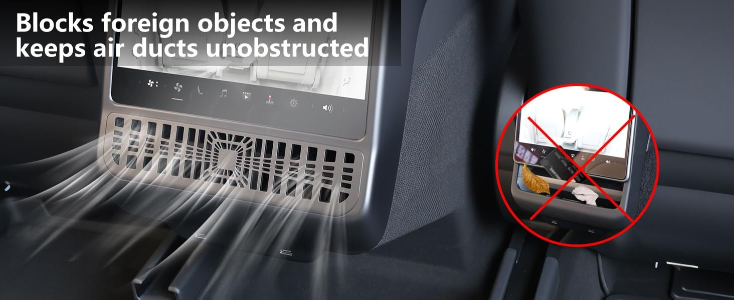 Tesla Model Y Juniper / Model 3 Highland Rear AC Vent Cover & 8-inch Screen Protector – All-in-One Interior Protection Kit (2024–2026)
