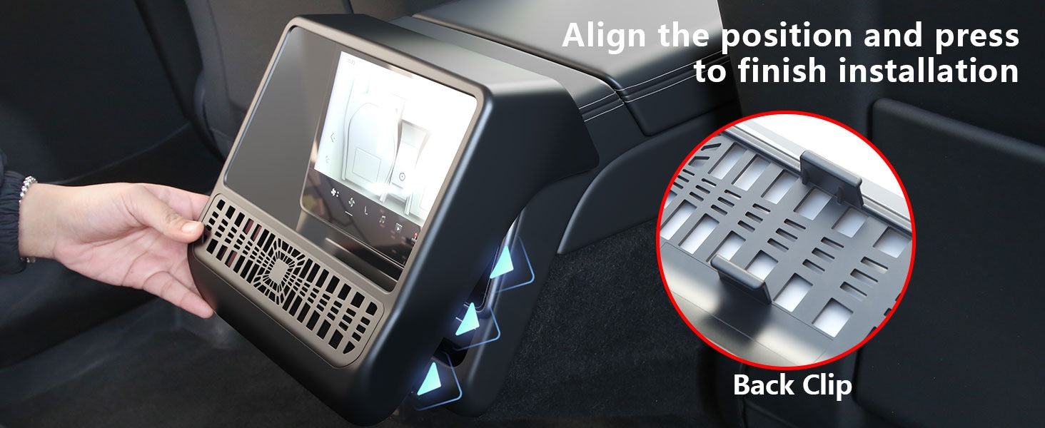 Tesla Model Y Juniper / Model 3 Highland Rear AC Vent Cover & 8-inch Screen Protector – All-in-One Interior Protection Kit (2024–2026)