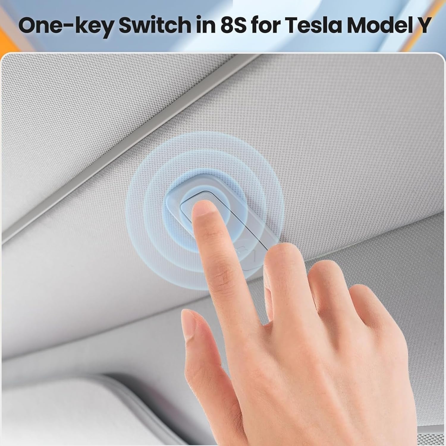 Electric Sunshade Roof for Tesla Model Y, Retractable Sunshade Roof Heat Insulation Glass Roof for Tesla Model Y 2019~2024, 5 Layer 99.9% UV Protection, Tesla Interior Gray Hidden Wires