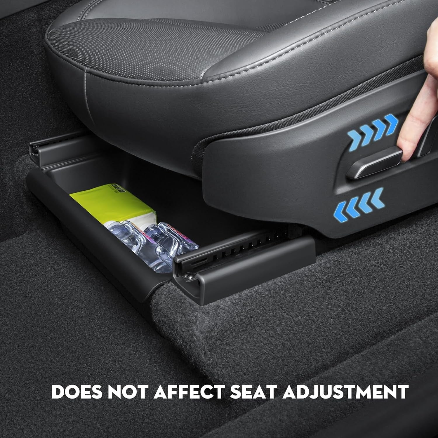 Hidden Under Seat Storage Box for Tesla Model Y Juniper 2025–2026 | TPE Organizer with Lid Cover