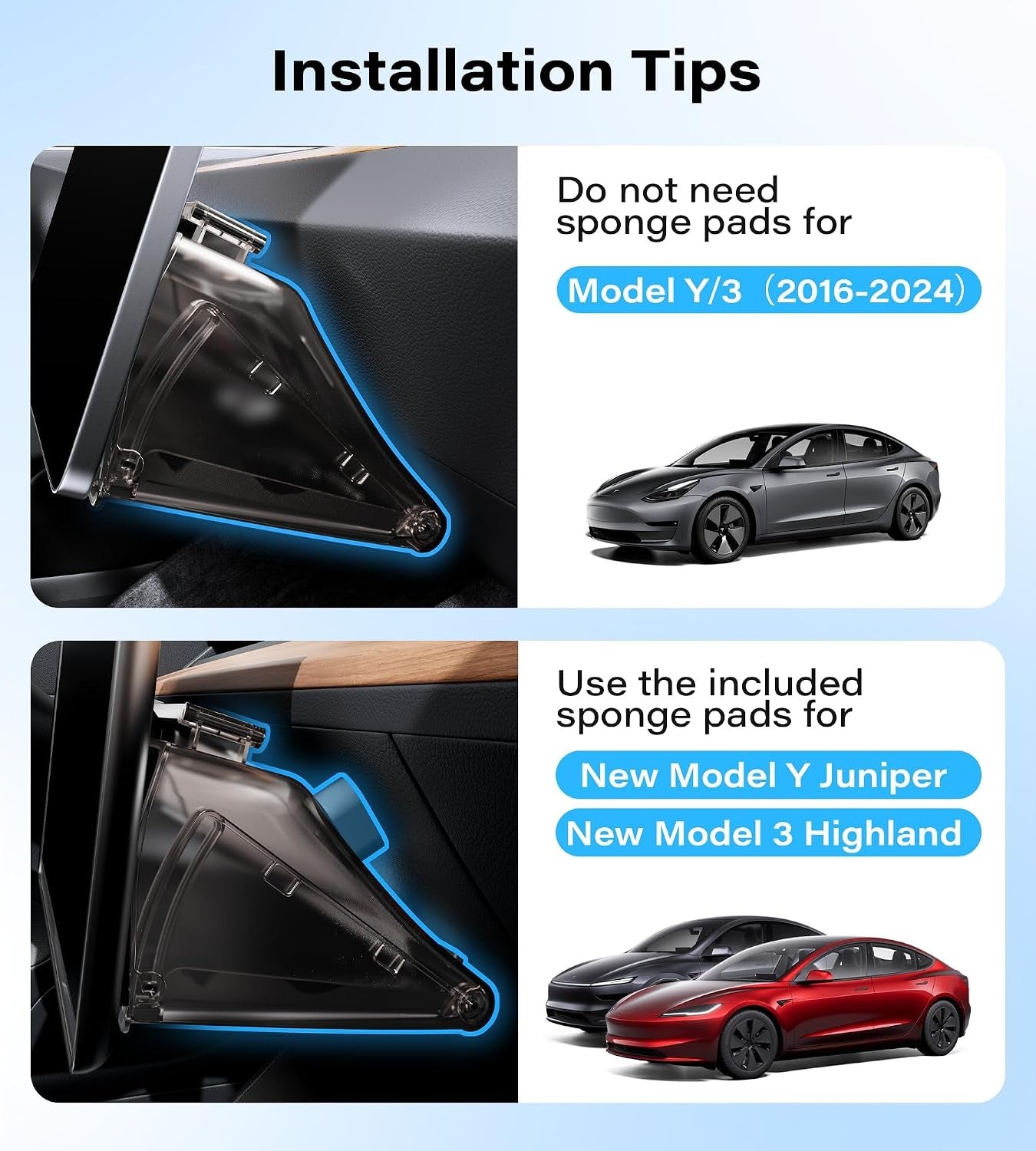 Hidden Under Screen Storage Organizer for Tesla Model Y Juniper & Model 3 Highland