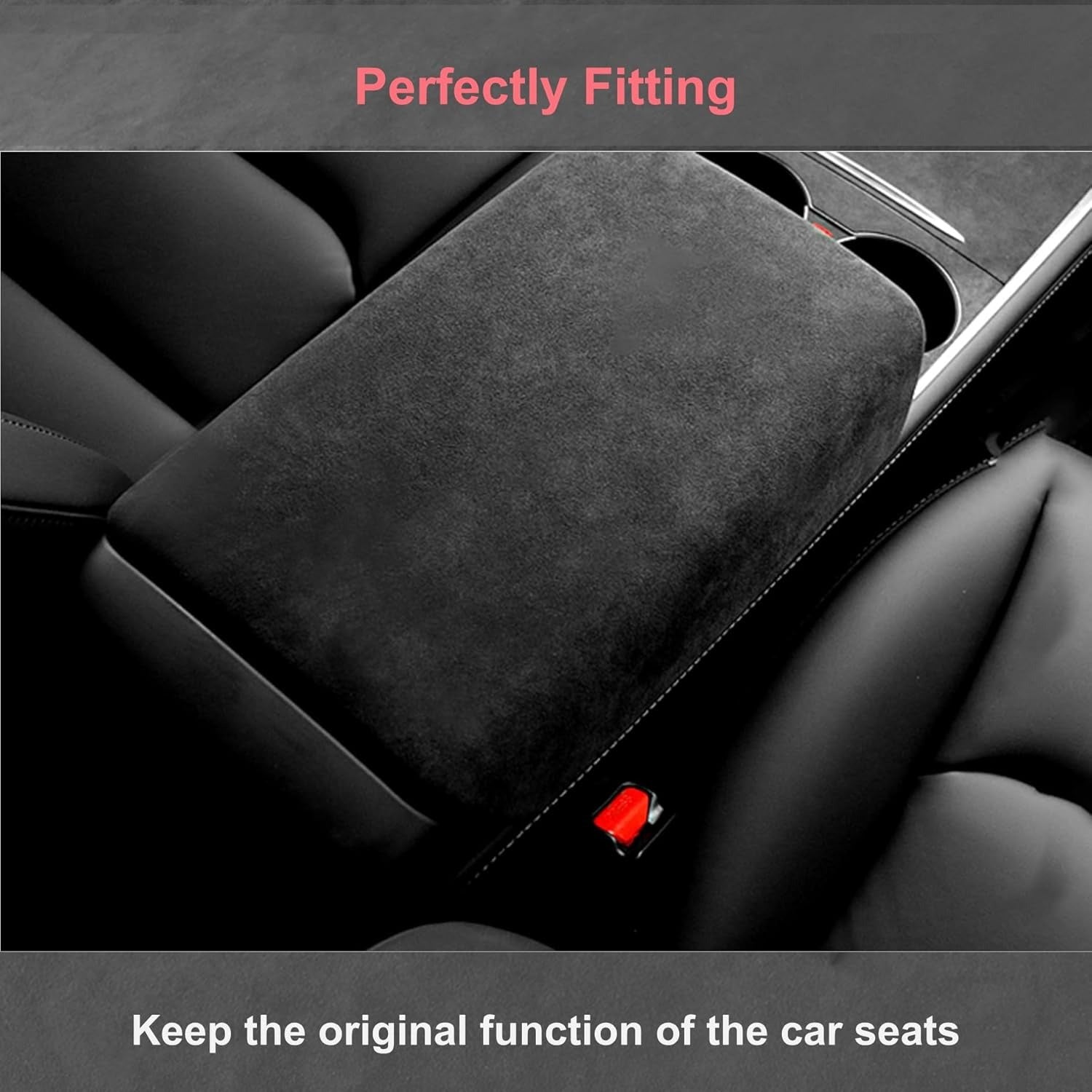 Tesla Alcantara Interior Protection Kit | Armrest Cover & Rear Air Vent Cover for Model Y Juniper (2025–2026) & Model 3 Highland (2024–2026)