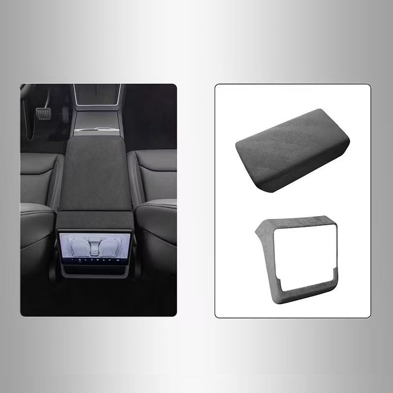 Tesla Alcantara Interior Protection Kit | Armrest Cover & Rear Air Vent Cover for Model Y Juniper (2025–2026) & Model 3 Highland (2024–2026)