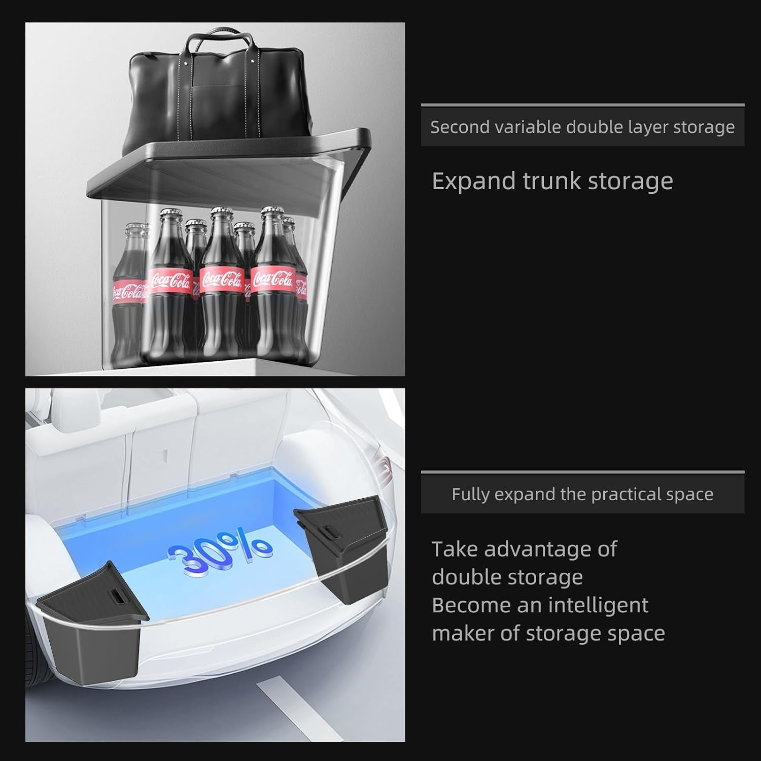 Trunk Storage Bins for Tesla Model 3(24-26) / Y(20-26) / YL(25-26)