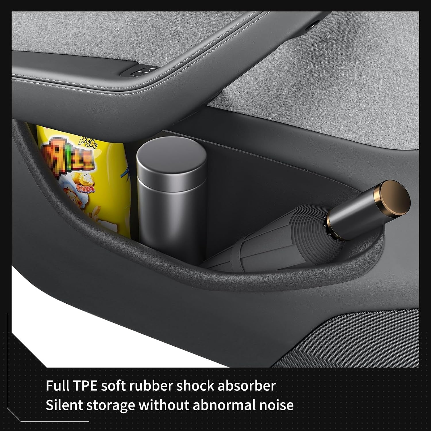 Tesla Door Storage Organizer Set for Model Y Juniper (2025–2026) | 4-Piece Full-Cover TPE Door Pocket Liners