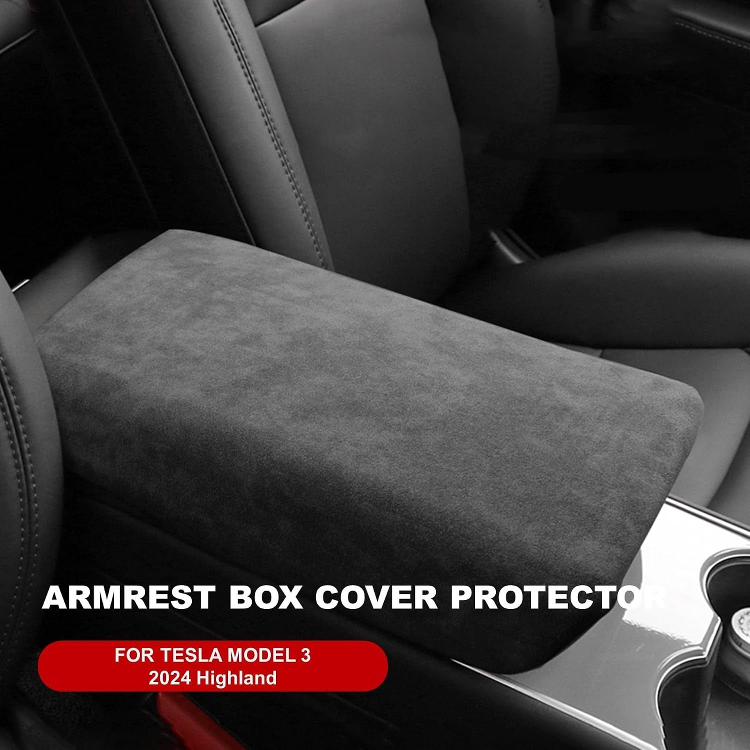 Tesla Alcantara Interior Protection Kit | Armrest Cover & Rear Air Vent Cover for Model Y Juniper (2025–2026) & Model 3 Highland (2024–2026)