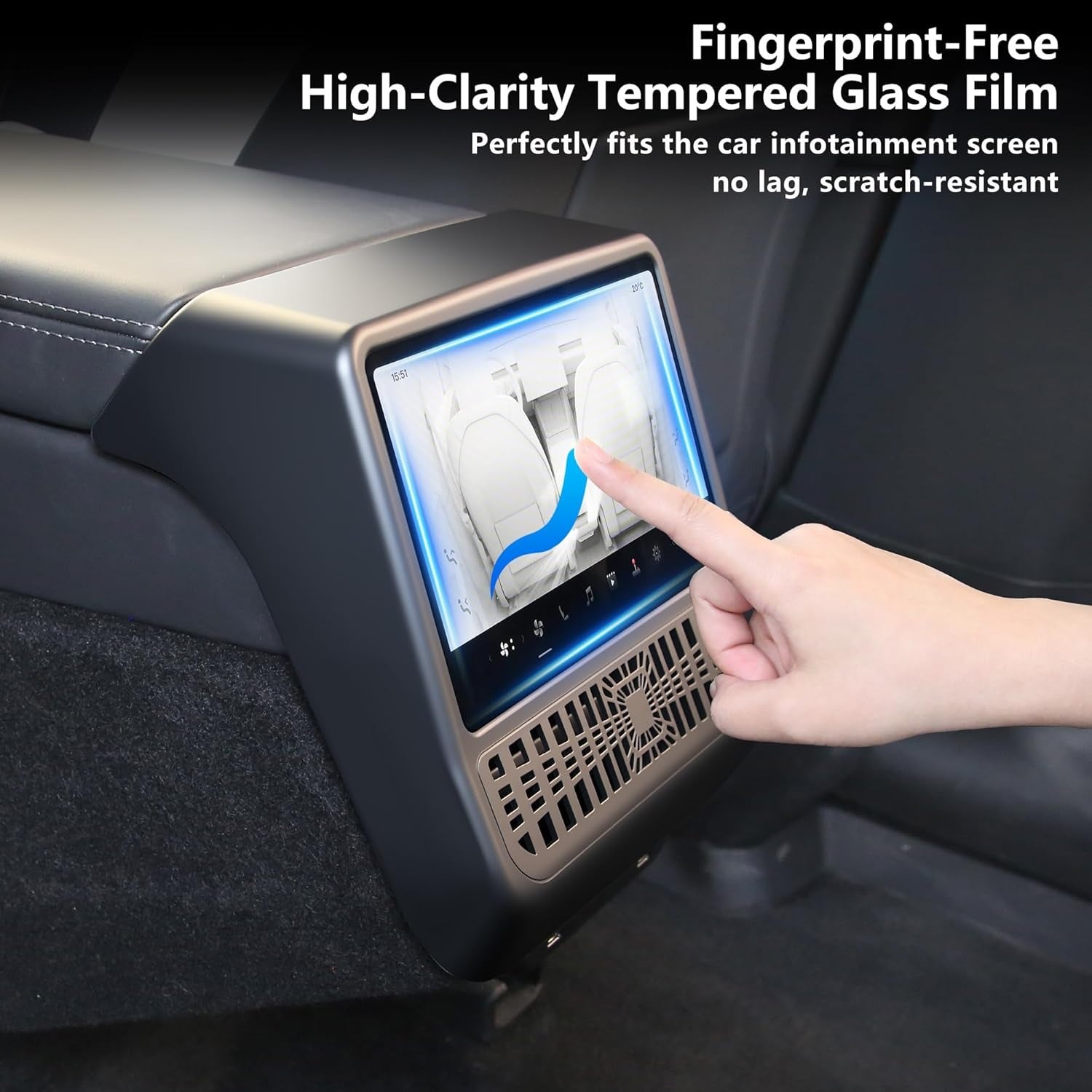 Tesla Model Y Juniper / Model 3 Highland Rear AC Vent Cover & 8-inch Screen Protector – All-in-One Interior Protection Kit (2024–2026)