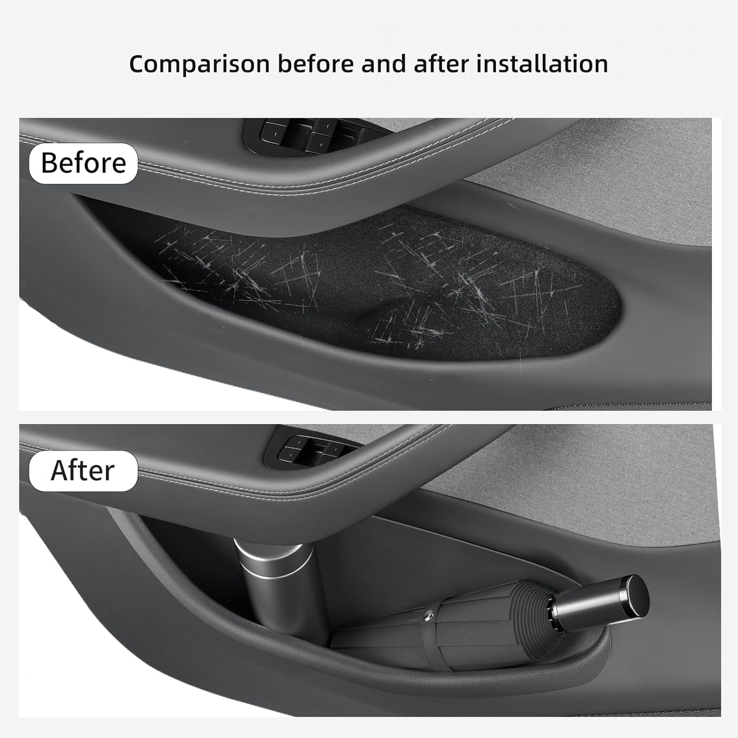 Tesla Door Storage Organizer Set for Model Y Juniper (2025–2026) | 4-Piece Full-Cover TPE Door Pocket Liners