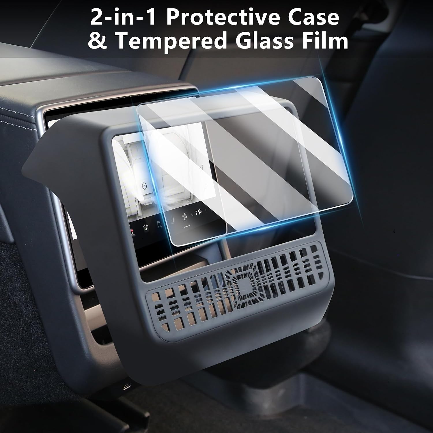 Tesla Model Y Juniper / Model 3 Highland Rear AC Vent Cover & 8-inch Screen Protector – All-in-One Interior Protection Kit (2024–2026)