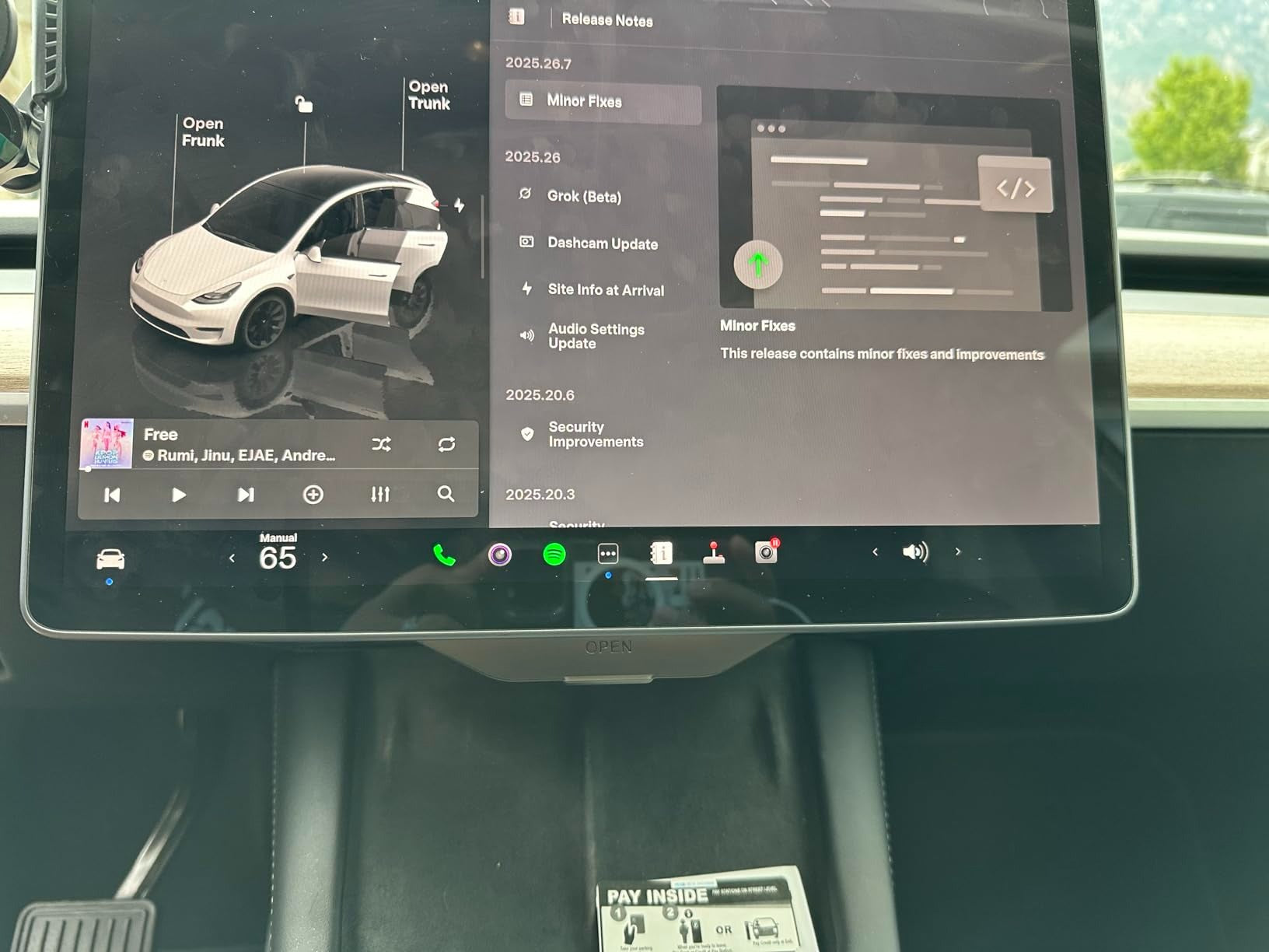 Hidden Under Screen Storage Organizer for Tesla Model Y Juniper & Model 3 Highland