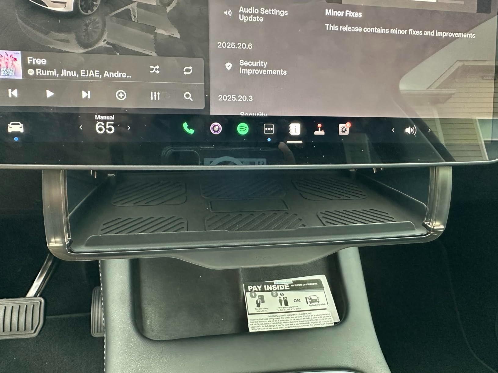 Hidden Under Screen Storage Organizer for Tesla Model Y Juniper & Model 3 Highland