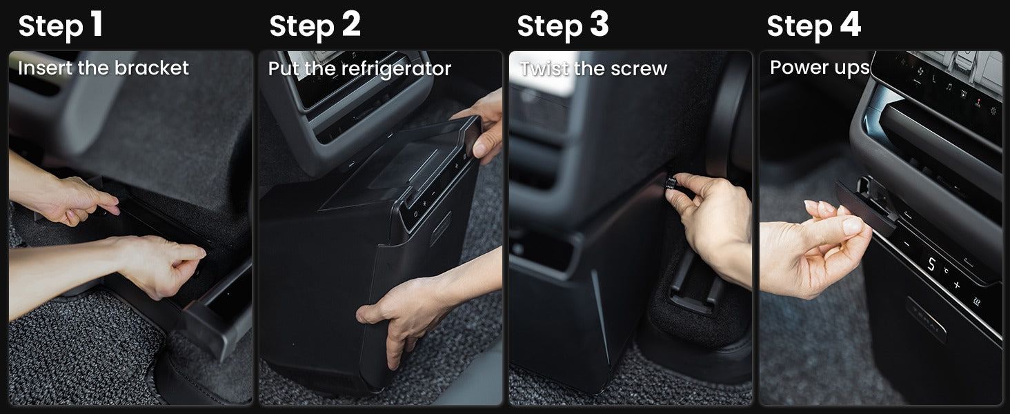 Car Refrigerator for Tesla Model Y Juniper, Rear Center Console Fridge for Model Y 2026~2025, Cooler & Warmer, Portable Freezer for Camping Commuting Sports & Traveling