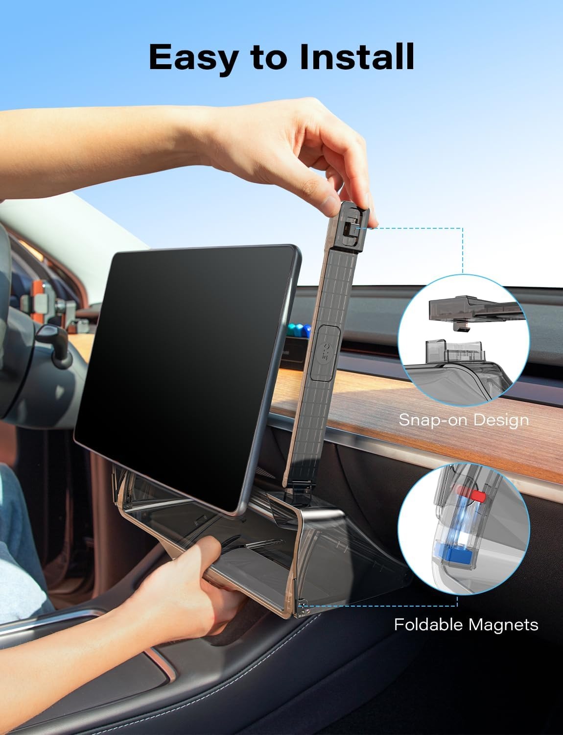 Hidden Under Screen Storage Organizer for Tesla Model Y Juniper & Model 3 Highland