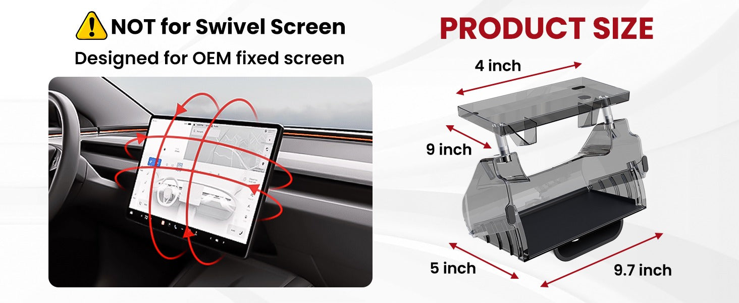 Under Screen Hidden Storage Organizer – Tesla Model Y Juniper & Model 3 Highland