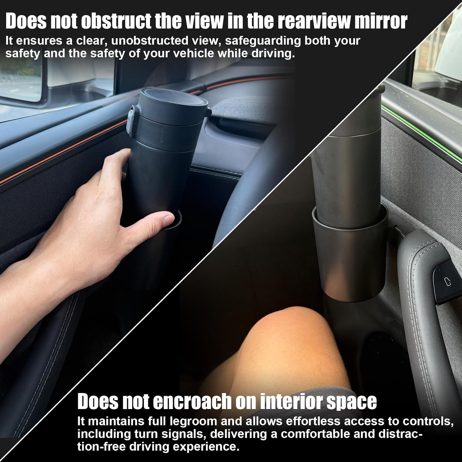 Tesla Door Handle Cup Holder Set for Model Y (2022–2026) & Model 3 (2022–2026) | OEM Fit | Premium ABS | Easy Install