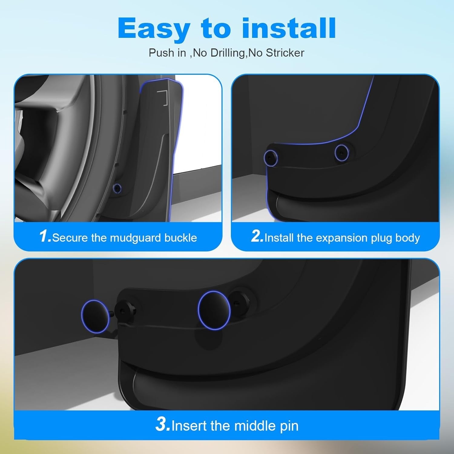 Tesla OEM Mud Flaps | No-Drill Splash Guards for Model Y & Model 3
