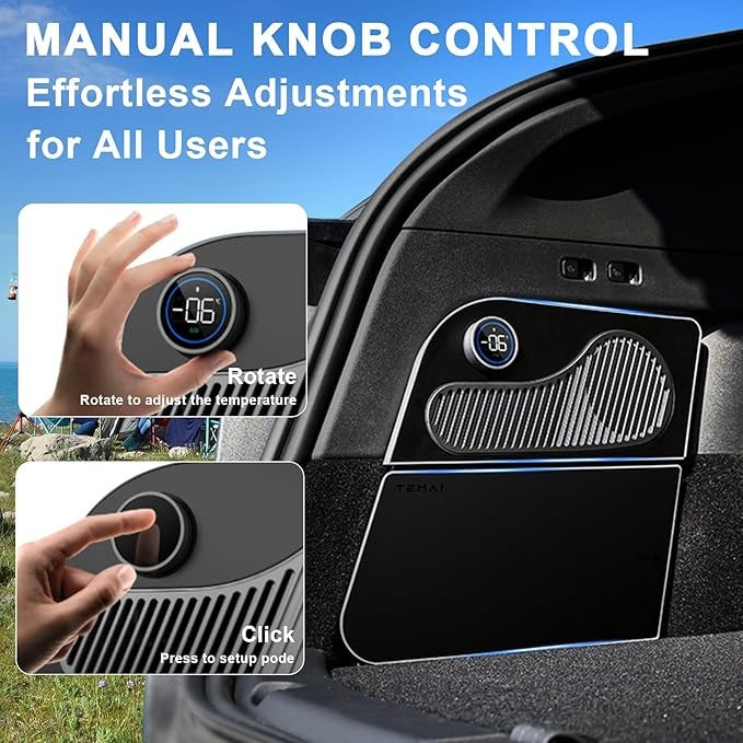 Car Refrigerator for Tesla Model Y 21-24, Model Y Junpier 2025+ 16L/17L Capacity Trunk Car Fridge, -6°C Cooling, Portable Freezer Cooler for Camping, Outdoor Driving