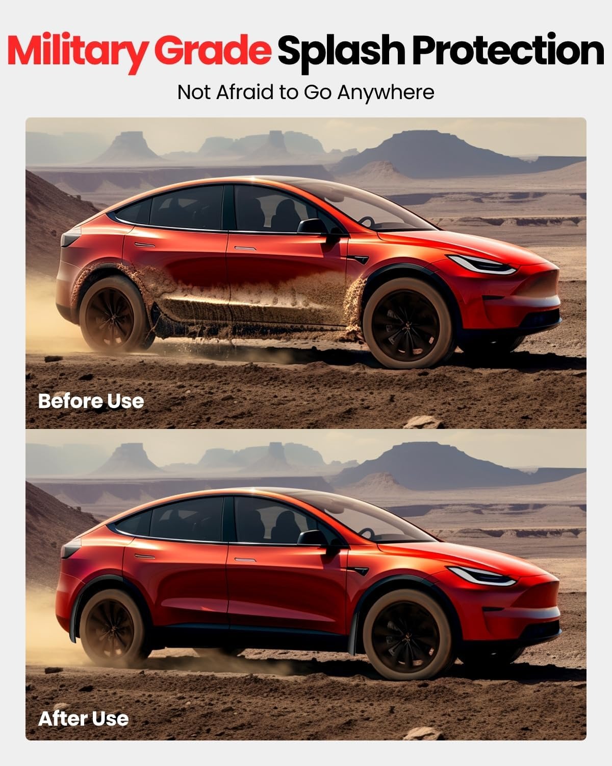 Tesla OEM Mud Flaps | No-Drill Splash Guards for Model Y & Model 3
