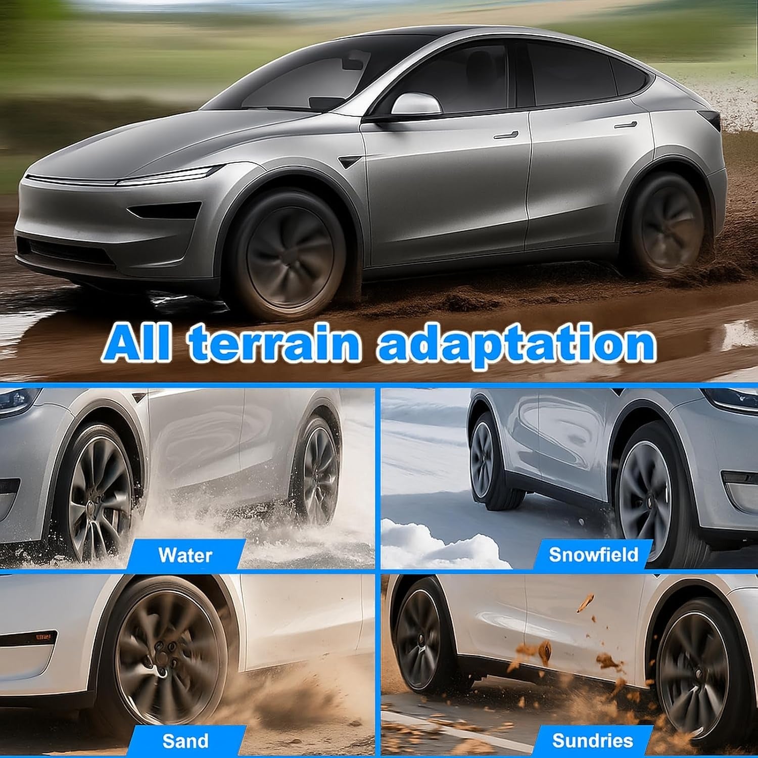 Tesla OEM Mud Flaps | No-Drill Splash Guards for Model Y & Model 3