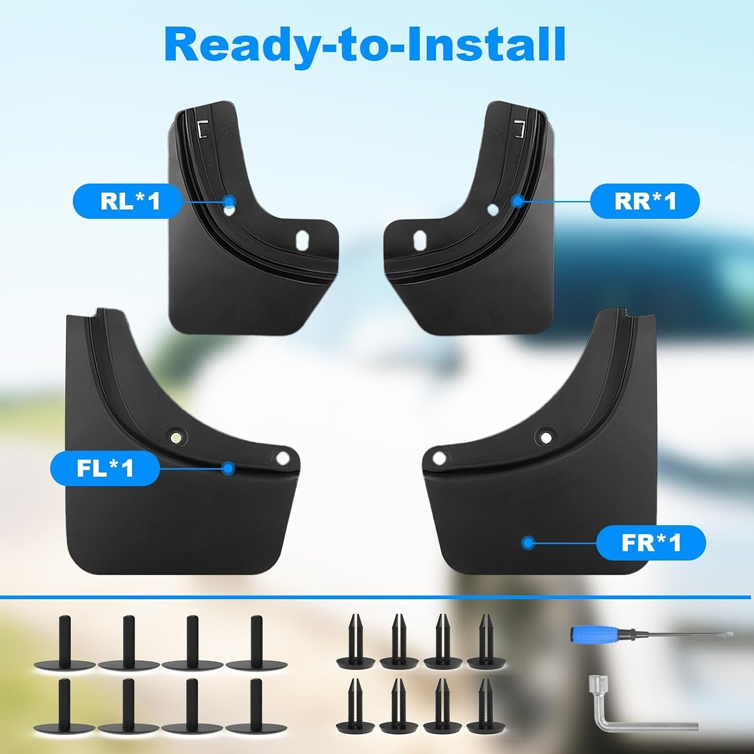 Tesla OEM Mud Flaps | No-Drill Splash Guards for Model Y & Model 3