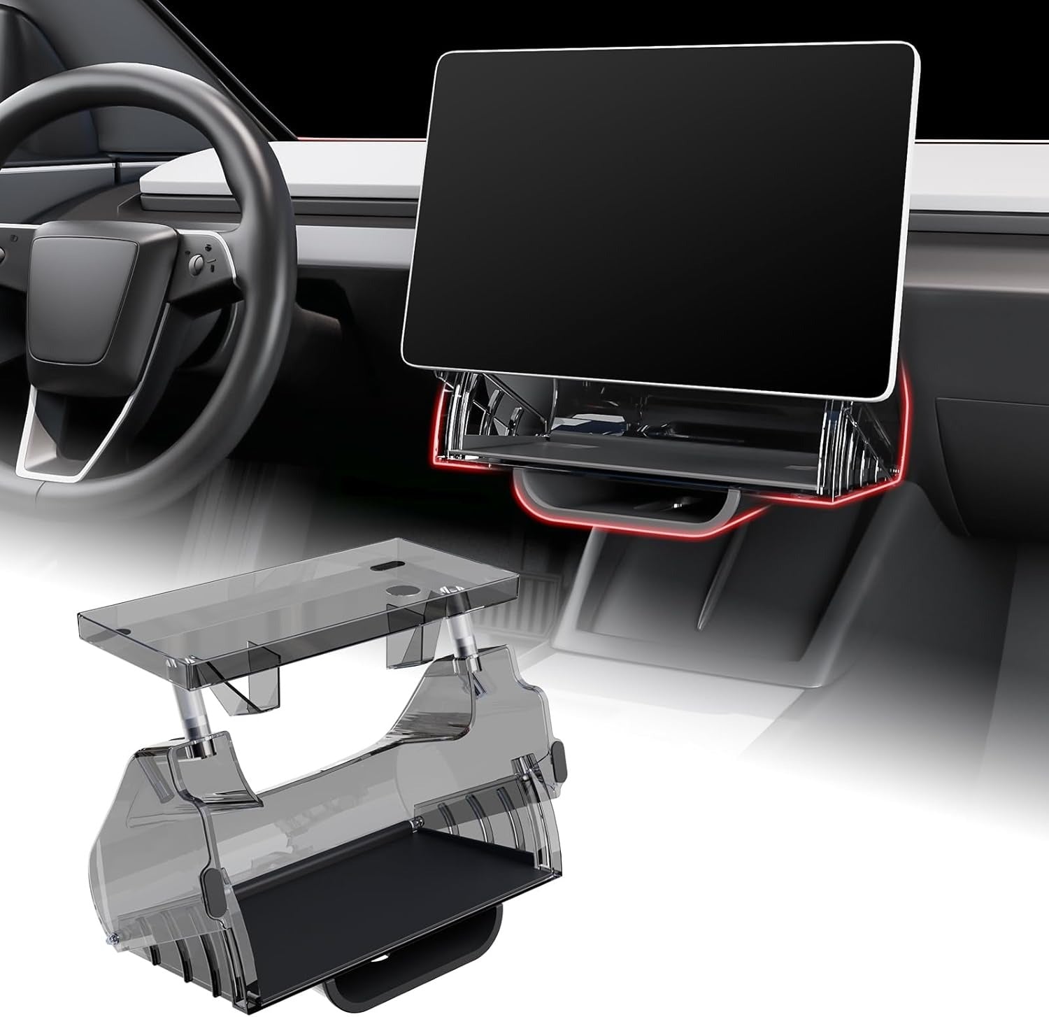 Under Screen Hidden Storage Organizer – Tesla Model Y Juniper & Model 3 Highland