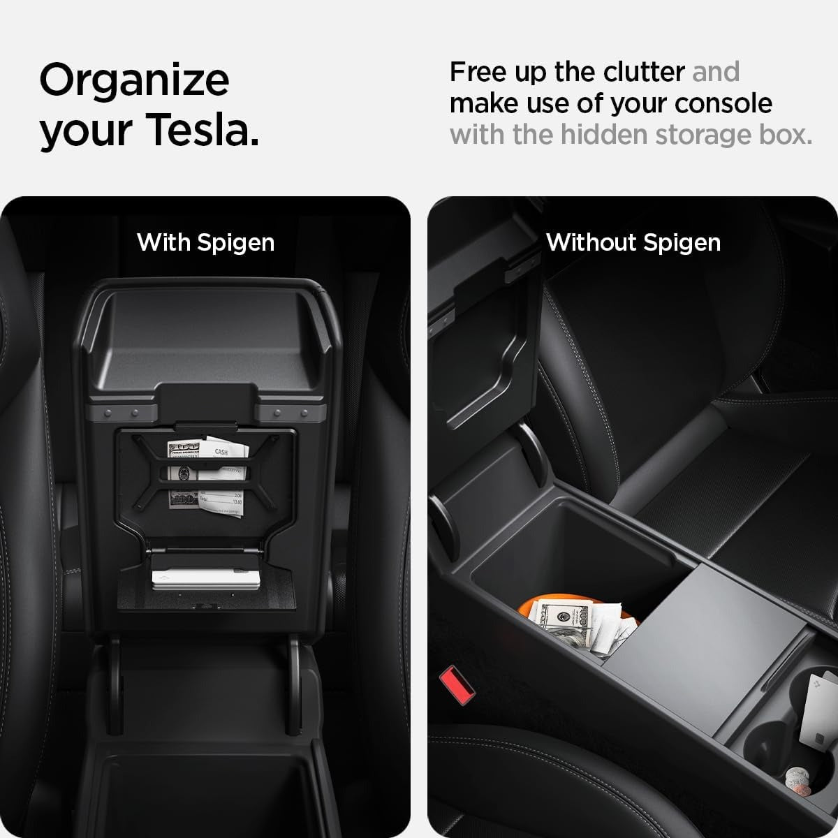 Tesla One-Touch Hidden Storage Box for Model Y Juniper (2025–2026) & Model 3 Highland (2024–2026)