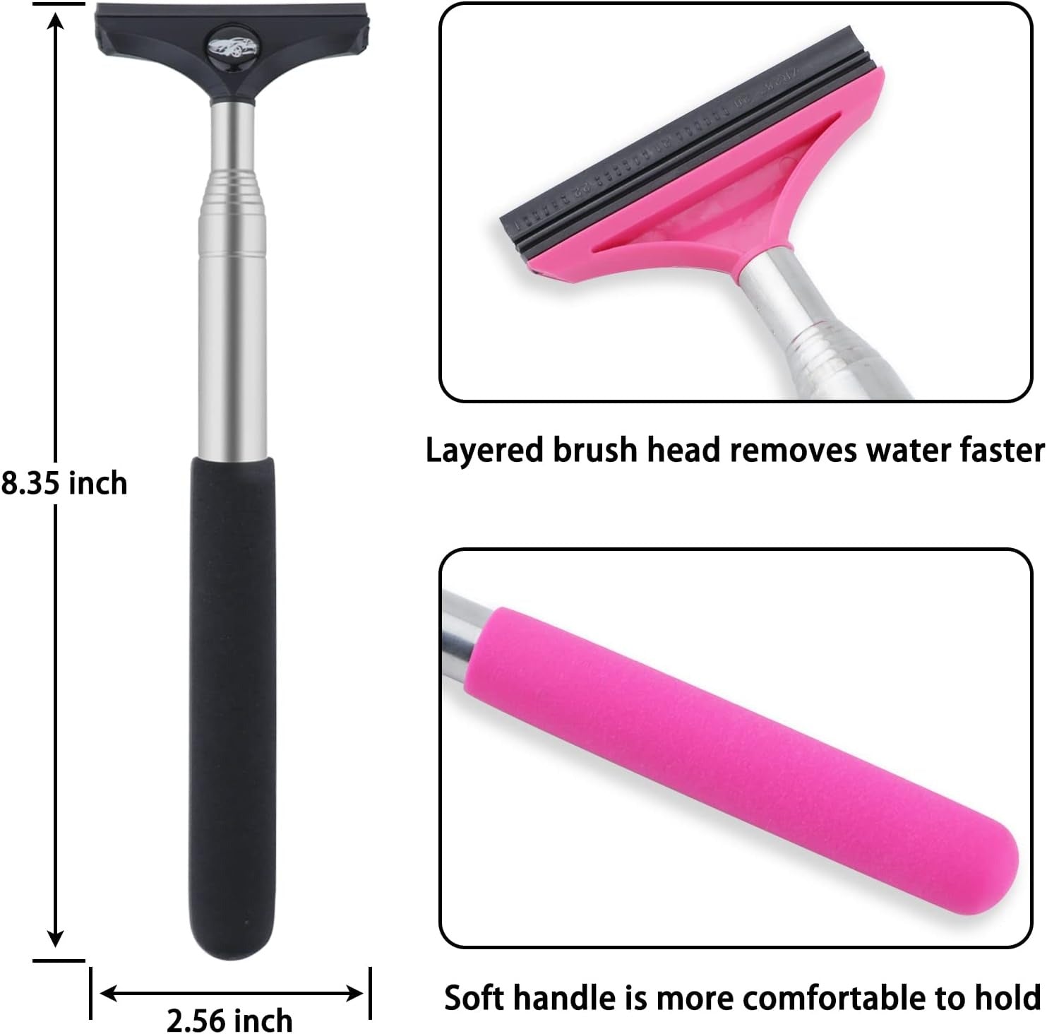 Retractable Car Side Mirror Squeegee | Rain & Fog Rearview Mirror Wiper Tool (2PCS Set)