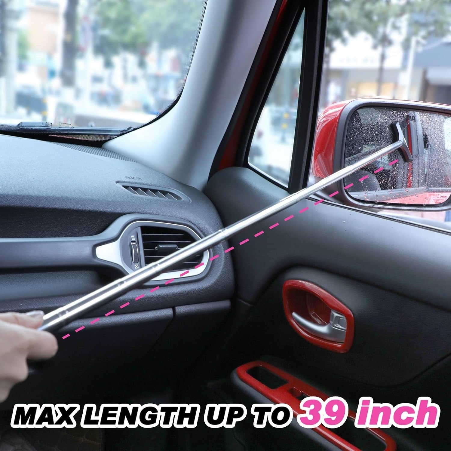 Retractable Car Side Mirror Squeegee | Rain & Fog Rearview Mirror Wiper Tool (2PCS Set)