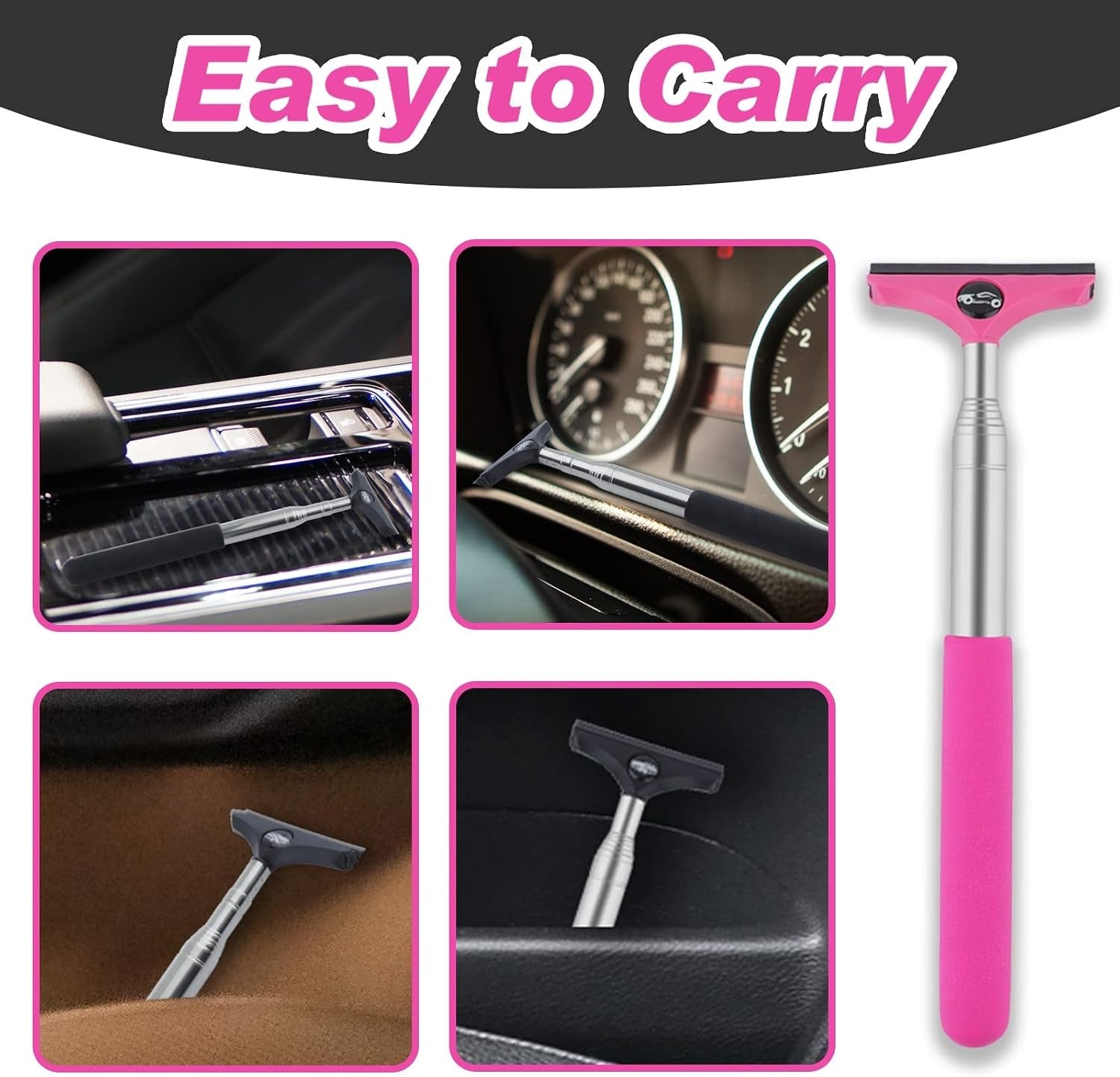 Retractable Car Side Mirror Squeegee | Rain & Fog Rearview Mirror Wiper Tool (2PCS Set)