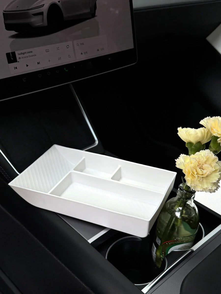 Tesla Center Console Storage Silicone Mat | Full-Coverage Non-Slip Organizer for Model Y Juniper (2025–2026)