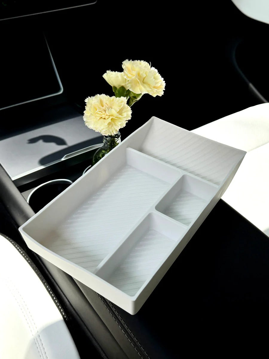 Tesla Center Console Storage Silicone Mat | Full-Coverage Non-Slip Organizer for Model Y Juniper (2025–2026)