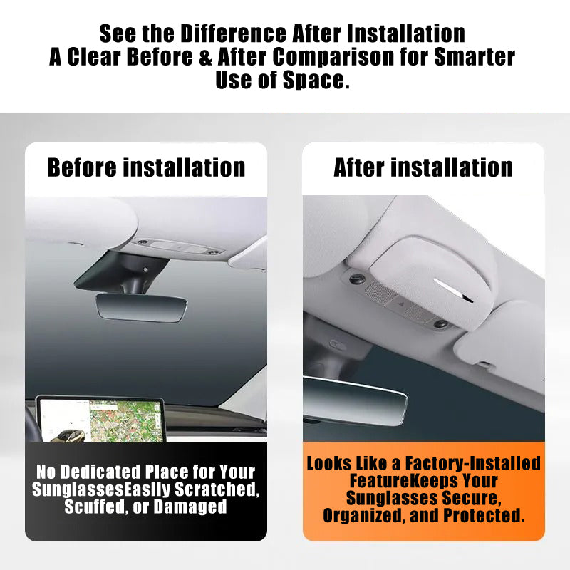 Overhead Sunglasses Holder for Tesla Model Y Juniper & Model 3 Highland
