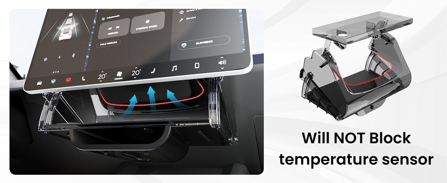 Under Screen Hidden Storage Organizer – Tesla Model Y Juniper & Model 3 Highland