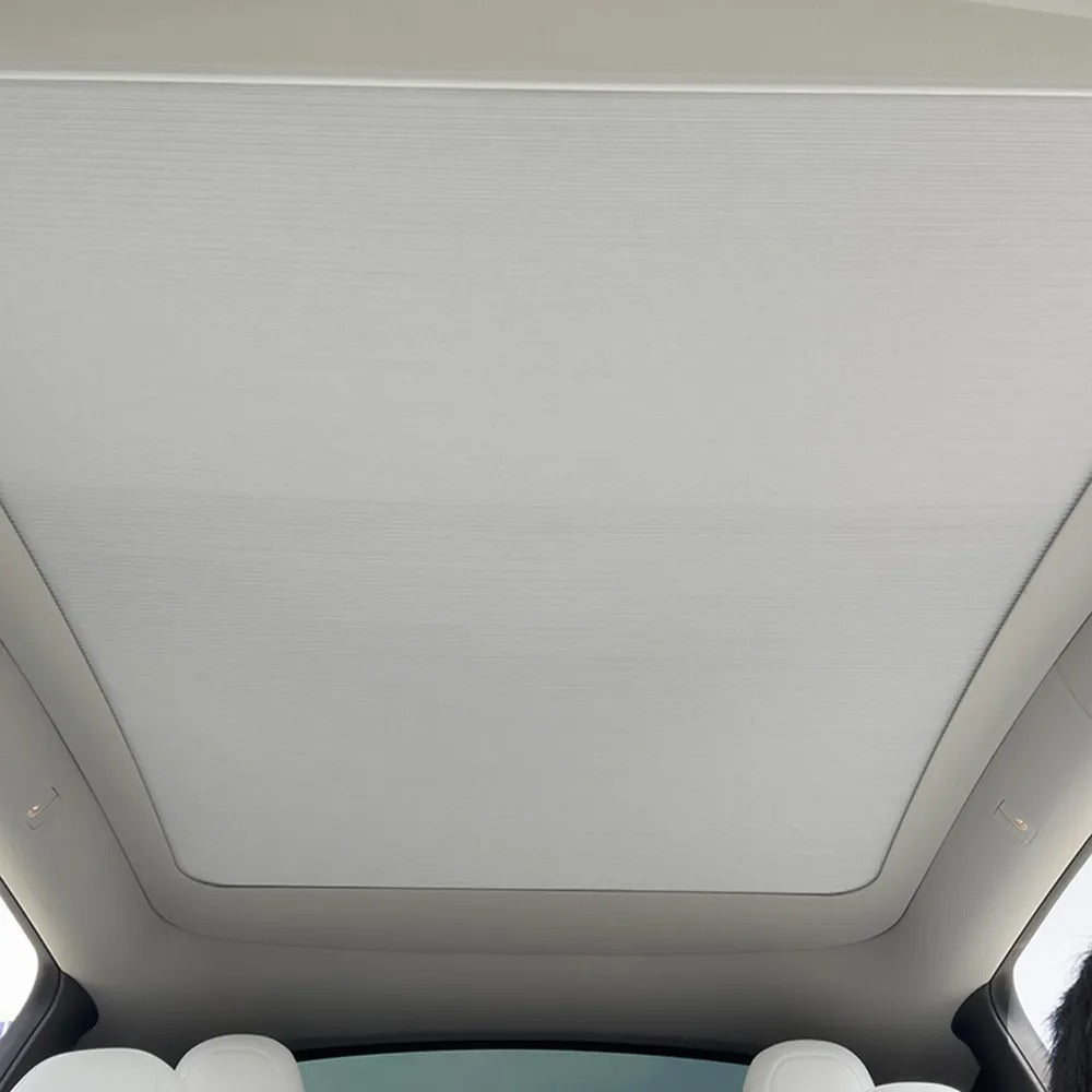 Tesla Model Y Retractable Slim Sunroof Sunshade – Upgraded Sliding Frame Version (Fits New & Old Model Y)