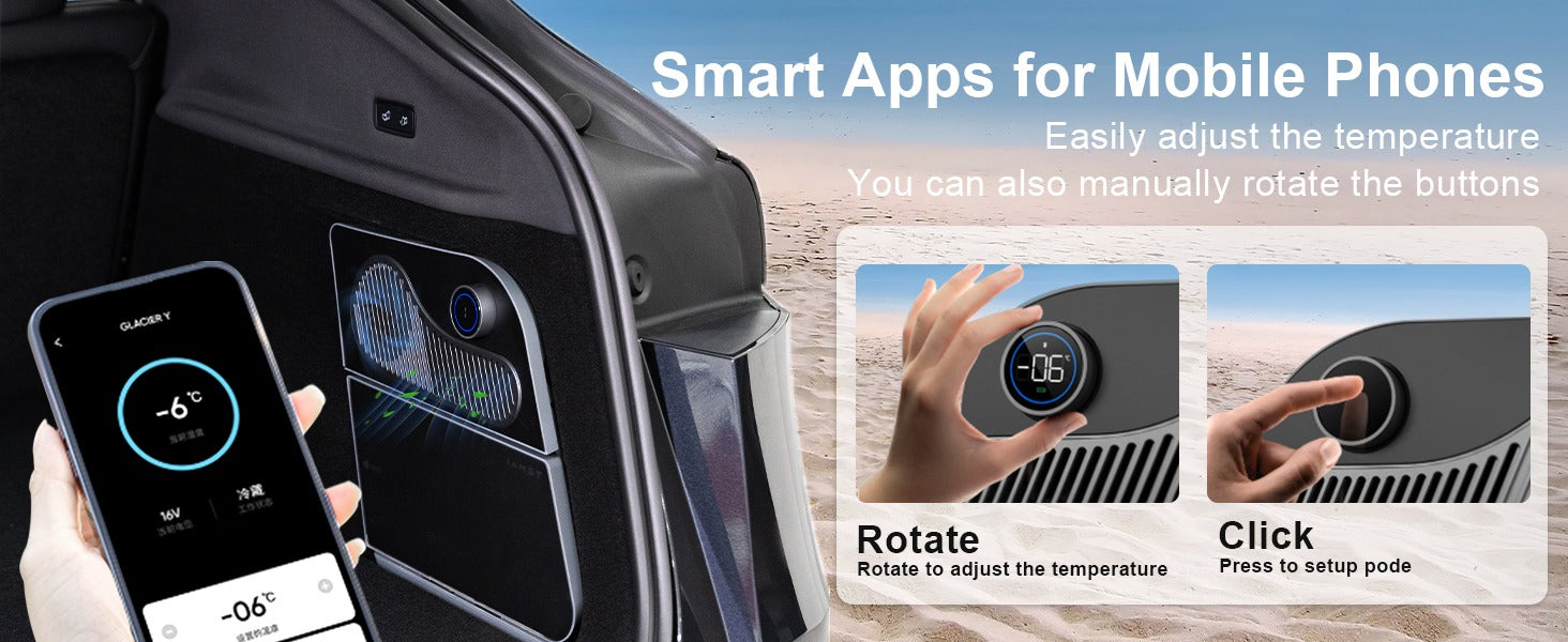 Car Refrigerator for Tesla Model Y 21-24, Model Y Junpier 2025+ 16L/17L Capacity Trunk Car Fridge, -6°C Cooling, Portable Freezer Cooler for Camping, Outdoor Driving