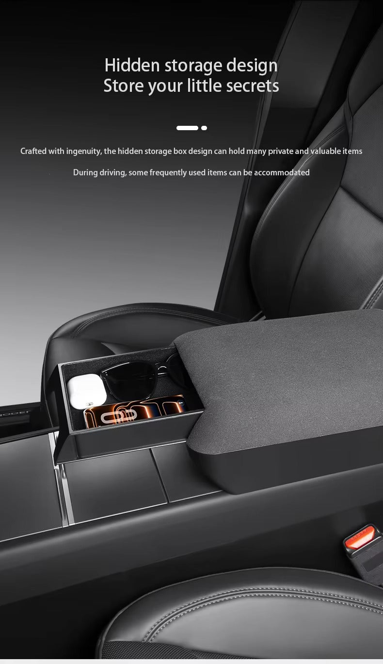 Tesla Center Console Armrest Height Extension Storage Box for Model YL (2025–2026), Model Y Juniper (2025–2026) & Model 3 Highland (2024–2026)